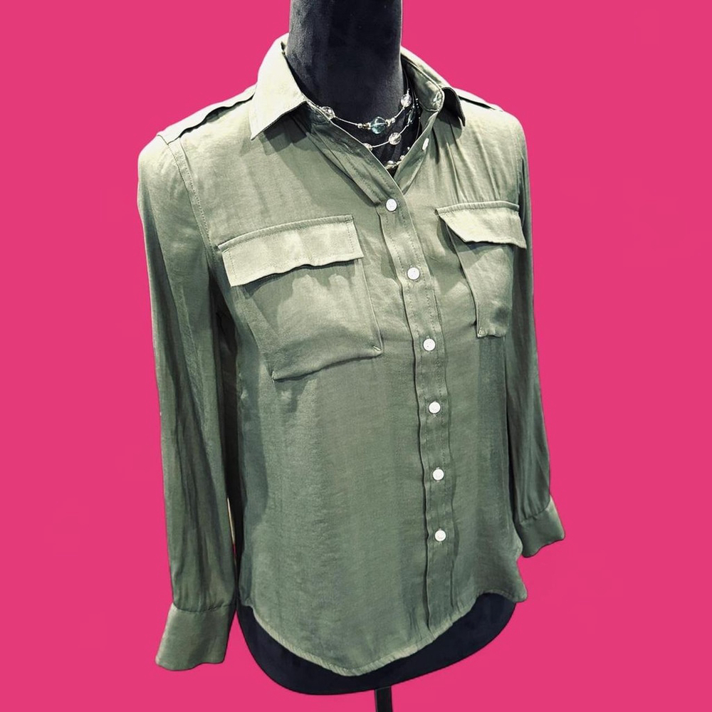 Banana Republic Olive Green Dillon Classic Fit Button Up Long Sleeve Shirt XXS